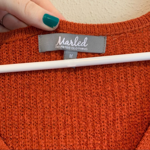 Marked Reunited Clothing Orange Sweater Vest - Picture 2 of 3